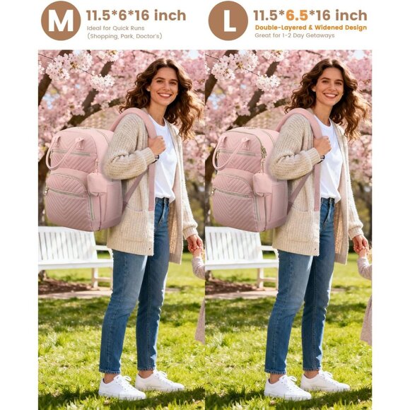 Versatile Large Capacity Diaper Bag in Pink - Perfect for On-the-Go Parents - Picture 3 of 8